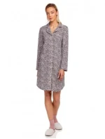 Dámská noční košile 15446 - 271 šedá/růžová se vzorem - Vamp Dámská noční košile 15446 - 271 šedá/růžová se vzorem - Vamp