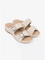 Pohodlné  sandály dámské Jasnobeżowy na klínku