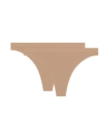 Dámská tanga 2 ks DIM SEAMLESS THONG 2x - DIM - tělová