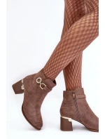 Modní Dámské Semišové Botky Hnědé Nola