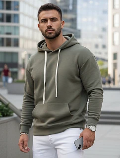 Pánská mikina s klokankou khaki FashionStreet BX5954