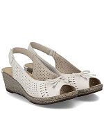 Rieker 624H1-60 dámské kožené sandály na platformě s mašlí