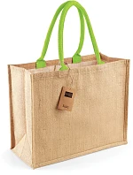 Westford Mill W 407 Jutová nákupní taška "Classic" 50.0407 natural/lime green Westford Mill W 407 Jutová nákupní taška "Classic" 50.0407 natural/lime green