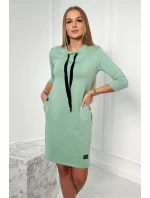 Šaty vázané u krku tmavě mátové