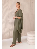 Sada halenky + kalhot s přívěskem světlo khaki