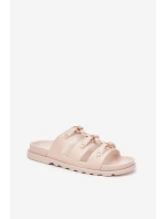 Dámské Pantofle S Pásky Světle Béžové Pasiriela