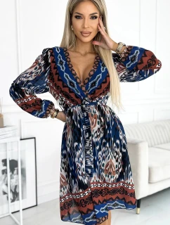 Šifonové šaty 516-1 indický vzor - Numoco