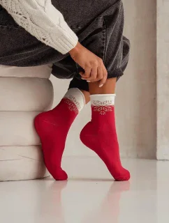 DÁMSKÉ FROTÉ PONOŽKY UNIQUE S HVĚZDOU 0071.007