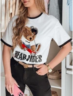 Dámské oversize tričko s výšivkou medvídka MISIONISTA white FashionStreet RY2852