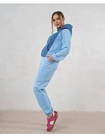 Dámská dvoubarevná tepláková souprava v modré barvě (554)