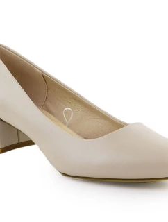 Béžové lodičky na klínku Sergio Leone PB291