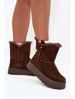 Dámské Sněhule Na Platformě S Kožíškem Čokoládové Evelira