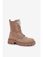 Dámské workery s krystaly na jazyku béžové Rosira