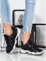 Praktické dámské černé  tenisky bez podpatku