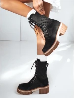 Dámské šněrovací boty černé FashionStreet ZY1239 Dámské šněrovací boty černé FashionStreet ZY1239