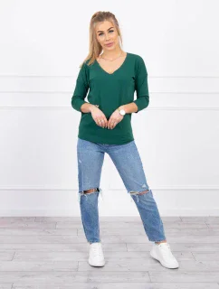 Halenka s výstřihem do V zelená