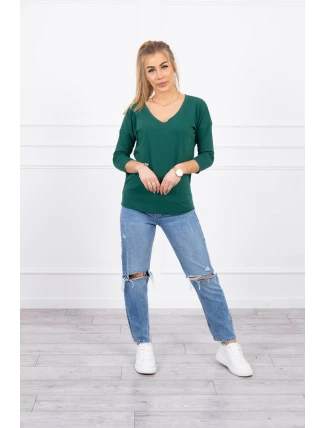 Halenka s výstřihem do V zelená