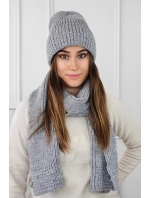 Set čepice a šála K.23.230.06 šedý - Kamea Set čepice a šála K.23.230.06 šedý - Kamea
