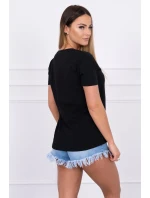 Dámská grafická halenka černá Dámská grafická halenka černá