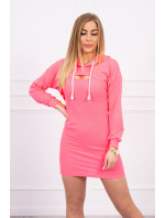 Šaty s mikinou růžové neonové