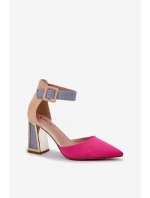 Sandály Na Podpatku Se Špičatými Nosy Fuchsie Gekkaria