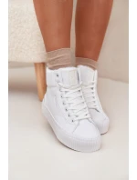 Zateplené dámské tenisky na platformě Big Star OO274794 Bílé