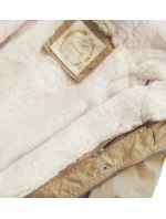 Béžová dámská zimní bunda parka s odepínací podšívkou a kapucí (7626BIG)