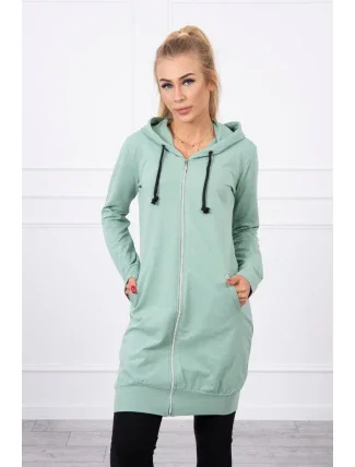 Mikina s kapucí tmavě mátová