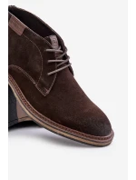 Semišové Pánské Boty Na Šněrování Tmavě Hnědé Big Star OO174145