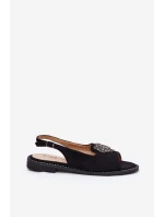 Dámské Sandály S Ozdobným Srdcem S.Barski KV27-018 Černé