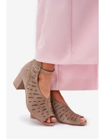 Dámské Semišové Boty Na Podpatku Maciejka Tmavě Béžové 06893-10