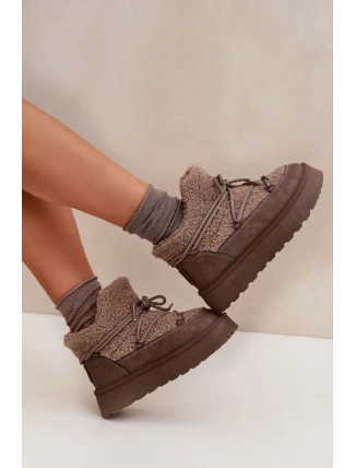 Dámské sněhule na platformě Big Star – hnědé