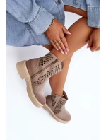 Zazoo 3470 Sametové Dámské Botky Na Ploché Podrážce Vyšívané Cappuccino Zazoo 3470 Sametové Dámské Botky Na Ploché Podrážce Vyšívané Cappuccino