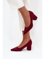 Dámské lodičky s špičatými špičkami na sloupku bordové Pavira Dámské lodičky s špičatými špičkami na sloupku bordové Pavira