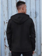 Pánská přechodná softshellová bunda s kapucí černá FashionStreet TX4815 Pánská přechodná softshellová bunda s kapucí černá FashionStreet TX4815