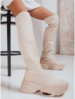 FashionStreet béžové dámské ponožkové boty ZY1322