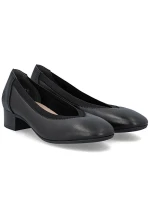 Dámské kožené lodičky na nízkém podpatku černé Rieker 43452-00