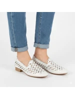 Dámské kožené polobotky Jezzi OL50-1, bílé