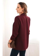 Dámská sako bez zapínání s podšívkou S/M švestková