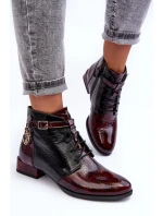 Dámské kožené boty Trzewiki Maciejka 5743A-23 Bordó