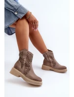 Zazoo 3470 Sametové Dámské Botky Na Ploché Podrážce Vyšívané Cappuccino Zazoo 3470 Sametové Dámské Botky Na Ploché Podrážce Vyšívané Cappuccino