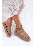 Dámské sandály na suchý zip Khaki Uvissa