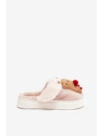 Dámské vánoční chlupaté pantofle Ilianne – renifery/béžové
