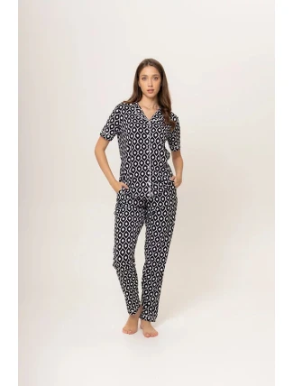 Dámské pyžamo 180/158 černobílé - Karol Dámské pyžamo 180/158 černobílé - Karol