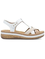 Dámské bílé sandály Rieker na podpatku V0919-80