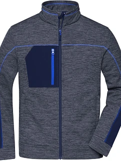Daiber JN 1818 Pánská pletená fleecová bunda 02.1818 navy melange/navy/royal