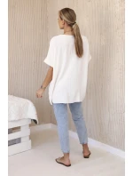 Oversized halenka s přívěskem světle béžová Oversized halenka s přívěskem světle béžová