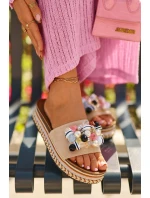 Dámské sandály na platformě s ozdobami S.Barski HY077 béžové Dámské sandály na platformě s ozdobami S.Barski HY077 béžové