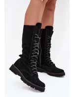 Semišové kotníkové boty se šněrováním do půli lýtka Zazoo 3103 Černé Semišové kotníkové boty se šněrováním do půli lýtka Zazoo 3103 Černé