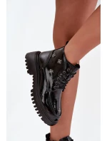 Kožené zateplené dámské boty s ozdobami Artiker 57C0345 Černé